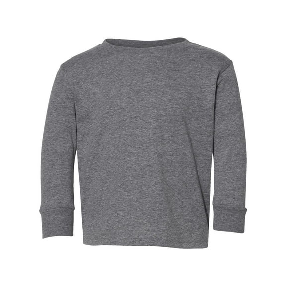 Rabbit Skins B24638134 Toddler Fine Jersey Long Sleeve T-Shirt, Granite Heather - Size 4T