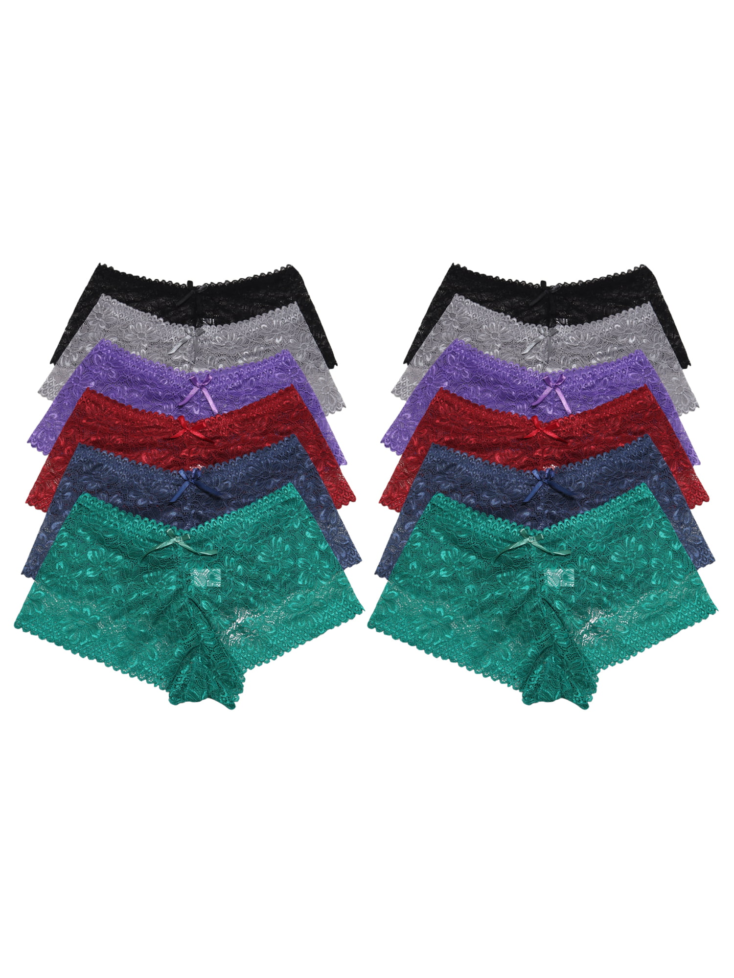 6-12 BOYSHORT BOYKINI CHEEKY WOMEN'S Lace UNDERWEAR Panties Undies