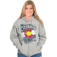 thumbnail image 4 of Colorado Mountains Home State Pride Unisex Fleece Graphic Zip Up Hoodie Brisco Brands 2X, 4 of 5