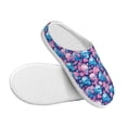 thumbnail image 3 of Kdxio Blue Flower Skull Women's Men's Slippers Plush Slip-On House Slipper for Winter Indoor Soft Cushion Non-slip Fluffy Slides Slippers-37/38, 3 of 7