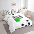 thumbnail image 3 of Castle Fairy Personalized Initial Alphabet P Twin Bedding Sets 7-Piece for Kids Teenagers,Sport Gamer Soccer Bedding Comforter Set Microfiber,Abstract Gradient Glitter Hexagon Breathable Sheet Sets, 3 of 8