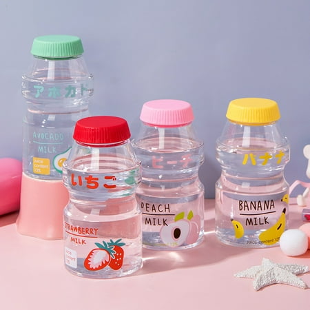 

Wirlsweal Drinking Bottle Cute Portable Plastic Milk Cartoon Shaker Bottle for Kids