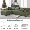 thumbnail image 4 of Behost 105" Modular Sectional Sofa Couch with Pillows, Deep Seat L Shaped Sofa for Living Room, Corduroy Green, 4 of 11