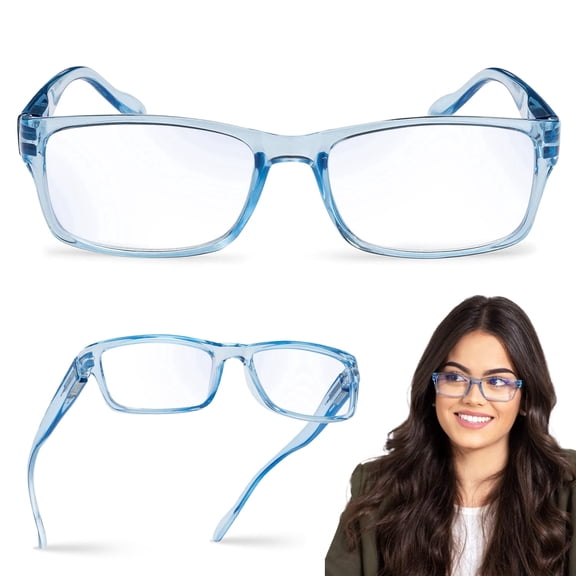 Readerest Blue Light Blocking Reading Glasses Light Blue 200 Magnification, Acrylic