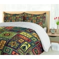 thumbnail image 5 of Ambesonne Hipster Duvet Cover Sets, Leaves and Hearts, 2-King, Multicolor, 5 of 7