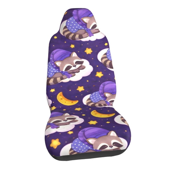 Whimsical Raccoon Car Seat Covers Stretch Car Seat Protectors Universal Fit