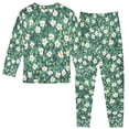 thumbnail image 2 of FORMRS Long Sleeve Top and Pants Pajama Set for Niños 2-Piece Sleepwear, Sizes 18M-8Y, Small White Flowers, 2 of 6