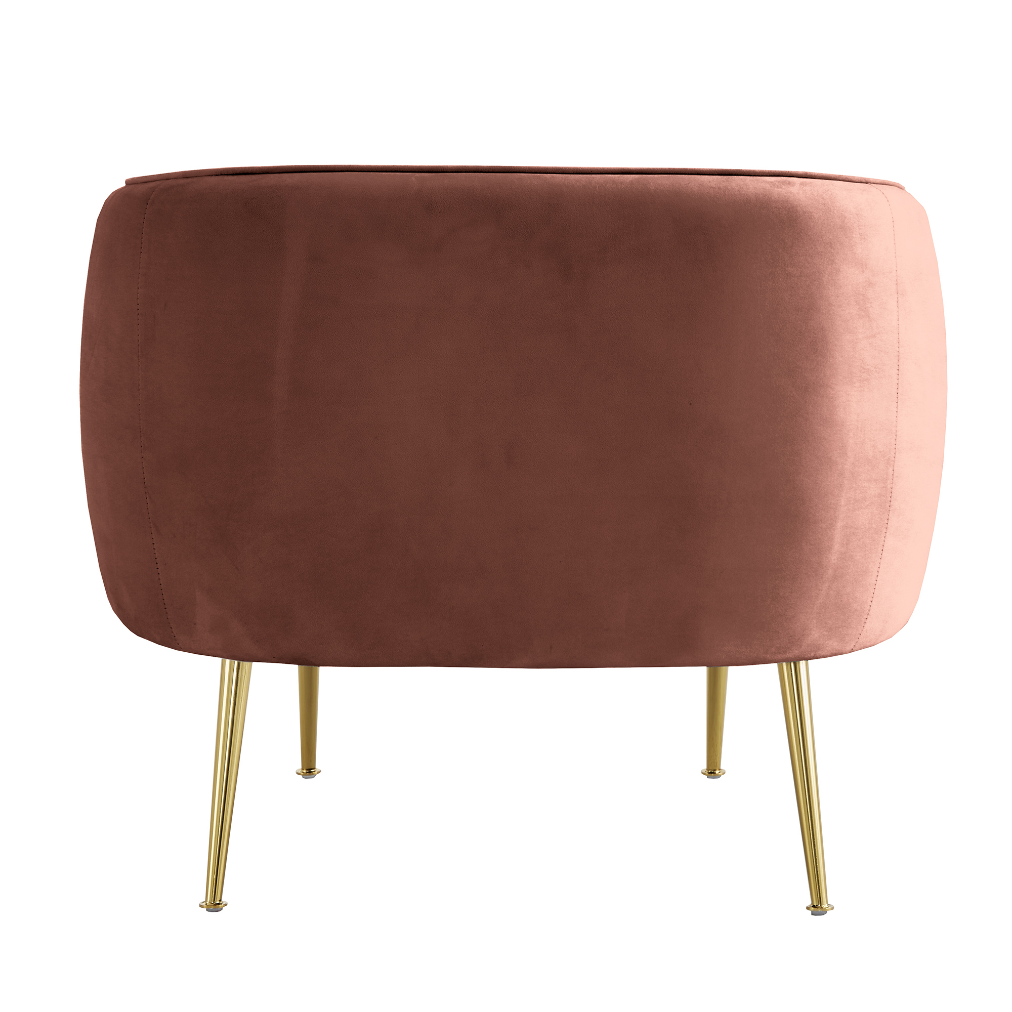 Ember Interiors Cuno Brass Finish Velvet Upholstered Accent Chair, Blush Pink