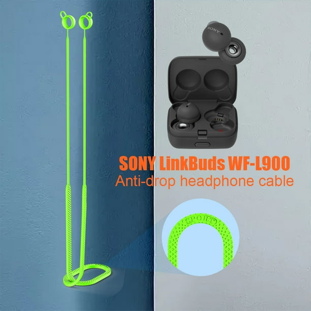 Auriculares Audífonos Correa antipérdida para Sony LinkBuds WF-L900 Rope (verde luminoso)