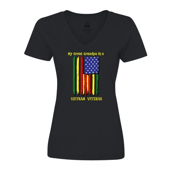 Inktastic My Great Grandpa is a Vietnam Veteran Women's V-Neck T-Shirt