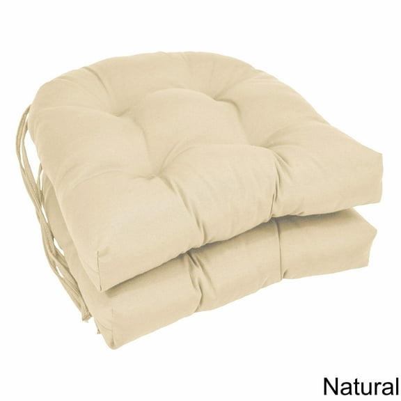 Blazing Needles 16-inch U-shaped Dining Chair Cushions (Set of 2) - 16" x 16" Natural
