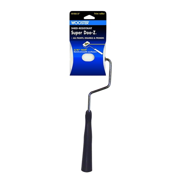 Wooster Threaded End 3 in. W Plastic Trim Paint Roller Frame and Cover