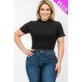thumbnail image 3 of Plus Size Ribbed Short Sleeve Bodysuit, 3 of 5