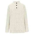 thumbnail image 5 of UVEASISHA Men's Mock Neck Sweaters Cable Knit Pullover Sweater Long Sleeve Twist Knitted Jumper Top Fall Winter Casual Stand Collar Tops Clearance Sales White M, 5 of 6