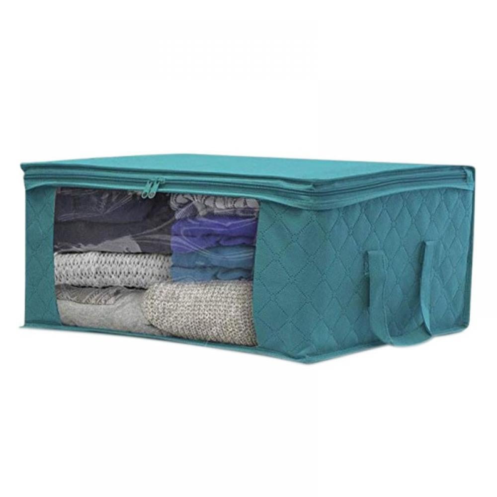 3PCS Fabric Foldable Under Bed Storage Bag with Clear Window Zip for Blankets Bedding Clothes PopHMN Large Capacity Clothes Storage Bag 