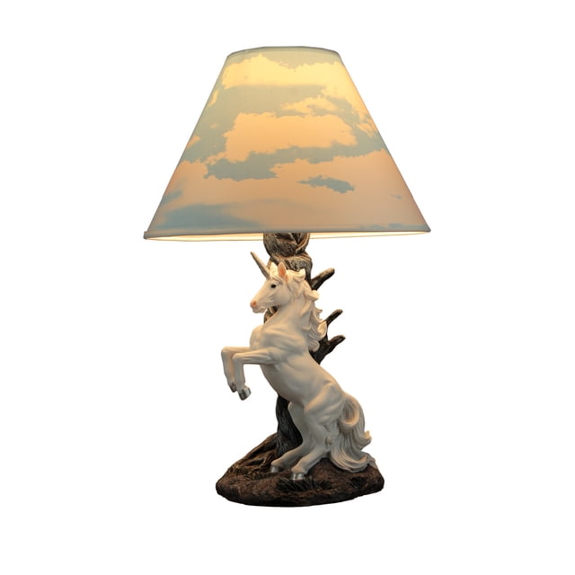 Lampe de Table Blanche avec Abat-Jour Imprimé Nuage
