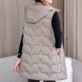 thumbnail image 6 of MELDVDIB Womens Zipper Long Puffer Vest Coats Fall Winter Sleeveless Hooded Jackets Warm Padded Light Weight Outwear with Pockets, 6 of 9