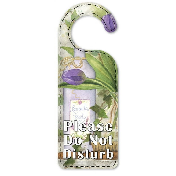 Do Not Disturb Door Knob Hanger Sign - Lavender
