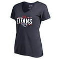 thumbnail image 2 of Women's Navy Tennessee Titans Arriba V-Neck T-Shirt, 2 of 3