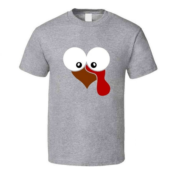 Turkey Face Tee Cool Fall Holiday Autumn Novelty Funny Thanksgiving T Shirt