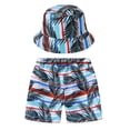 thumbnail image 4 of Baby Shorts Child Casual Style Floral Printing Summer Hawaii Holiday Beach Floral Hat Set Light Blue Trousers Sizes 2-3 Years, 4 of 4