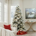 thumbnail image 6 of 6Ft Pre-Lit Flocked Artificial Pine Christmas Tree with Pinecones, 6 of 11