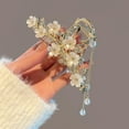 thumbnail image 7 of Flower Hair Clips, Metal Golden Hair Claws White Flower Hair Clips With Pearl Tassels Design, Hair Accessories for Thin Thick Long Short Hair Non-slips for Girls Women, 7 of 7