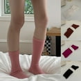 thumbnail image 2 of 1 Pair Ribbed Mid-tube Thick Warm Ladies Socks Winter Simple Casual Solid Color Sports Socks, 2 of 9