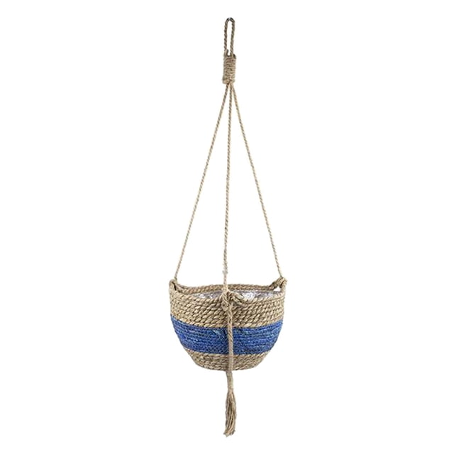 Cesta tejida para plantas Sunnimix Azul 1 capa canasta de maceta de porche