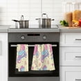 thumbnail image 4 of Yayeee 2 Pack Hand Towels for Bathroom 100% Cotton 16" x 28" Soft Absorbent Kitchen Towel, Neon Skates, 4 of 7