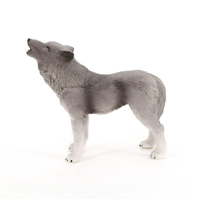 Figura de acción de lobo, figura de acción de lobo, simulación de aullidos, modelo de animal salvaje, juguete, figura de acción de lobo aullador, adornos de primera línea
