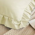 thumbnail image 3 of Grace Linen Microfiber Ruffle Pillow Shams Set of 2, 26X26 - Smooth Soft & Breathable - Decorative Pillowcases 26X26 - Ivory, 3 of 7