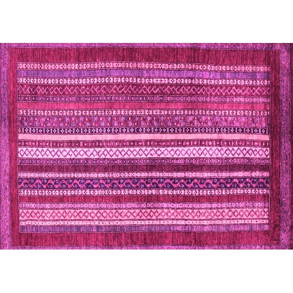 Ahgly Company Indoor Rectangle Abstract Pink Modern Area Rugs, 5' x 7'