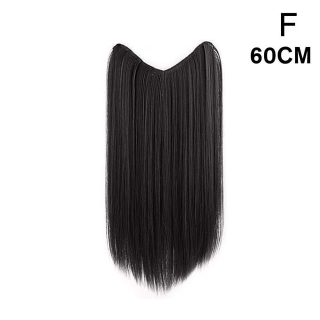 Wig Big Wave Hair Extension Straight Long Clip In Hair Extensions Black Brown High Tempreture Synthe