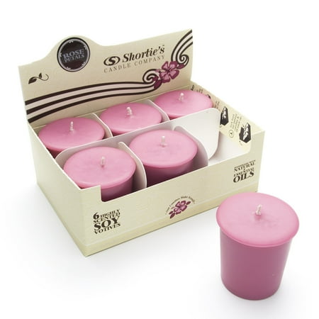 Rose Petals Soy Votive Candles - Scented with Natural Fragrance Oils - 6 Pink Natural Votive Candle Refills - Flower & Floral Collection