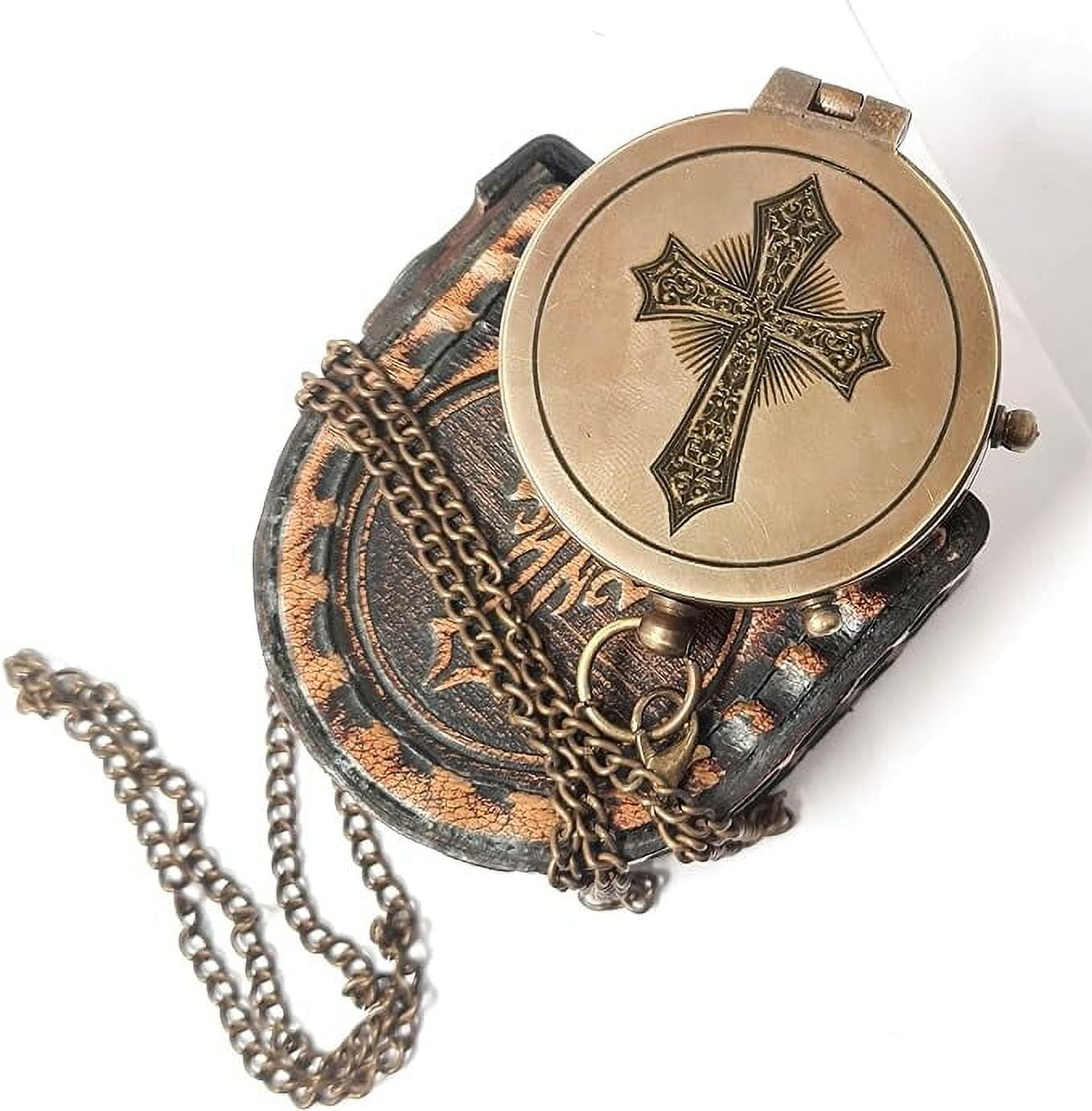 Maritime Treasures Instruments Brass Compass Engraved Gift for Son, Grandson, Daughter, Baptism, Confirmation Communion Godson Church Graduation Day Juasha1-9B