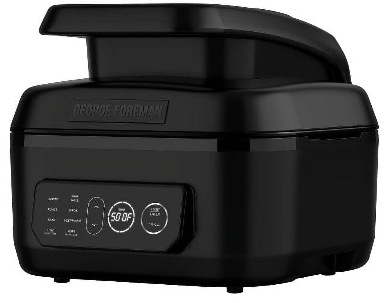 George Foreman 7-Serving 6 Qt Electric Indoor Beyond Grill and Air Fryer, 7-in-1 Functionality, Black