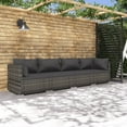 thumbnail image 1 of vidaXL 4 Piece Garden Lounge Set with Cushions Poly Rattan Grey, 1 of 4