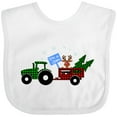 thumbnail image 3 of Inktastic Plaid Christmas Tractor With Cute Reindeer Boys or Girls Baby Bib, 3 of 4