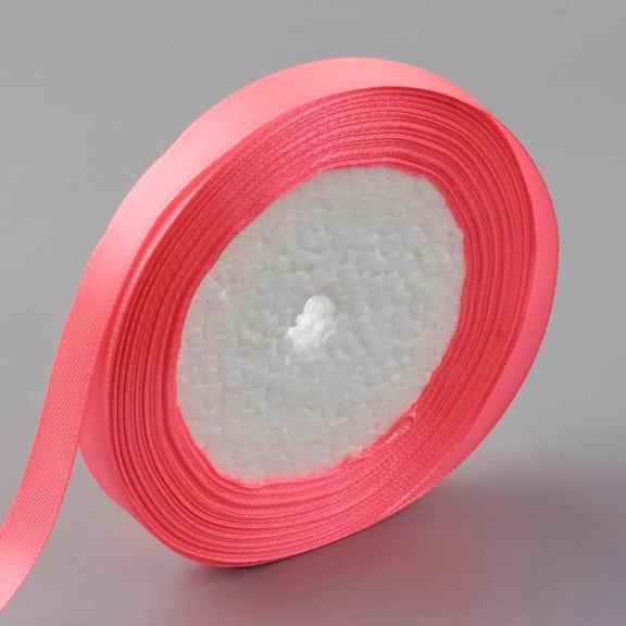 1 Group 250 Yards Single Face Satin Ribbon Polyester Ribbon Light Coral Ribbon Ornament for Gift Wrapping Crafts Flower Bouquet Hair Bows Wedding Birthday Decorations 1/4 inch(6mm)