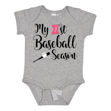 

Inktastic My 1st Baseball Season Gift Baby Girl Bodysuit
