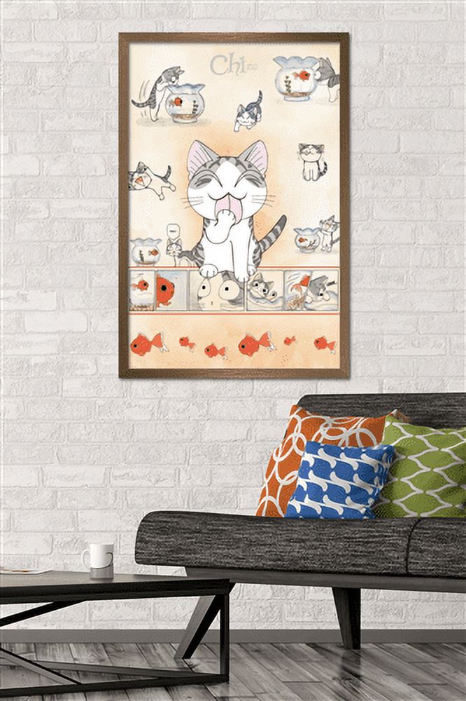 Chi Cat Wall Poster, 22.375" x 34", Framed
