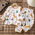 thumbnail image 2 of TOWED22 Infant Toddler Fall Clothes 2Pcs Set Long Sleeve Cute Print Round Neck Pullover Top Thick Sweatpants Warm Outfits(Orange,1-2 Y), 2 of 5