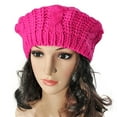 thumbnail image 6 of Deyuer Women Fall Winter Hat Knitted Bonnet Solid Color Elastic Twisted Texture Keep Warm Beret Photo Prop Cap for Outdoor Activities Travel Cycling, 6 of 8