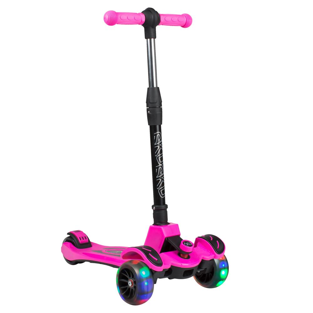 6KU 3 Wheels Kick Scooter for Kids Pink Adjustable Height Boys And Girls
