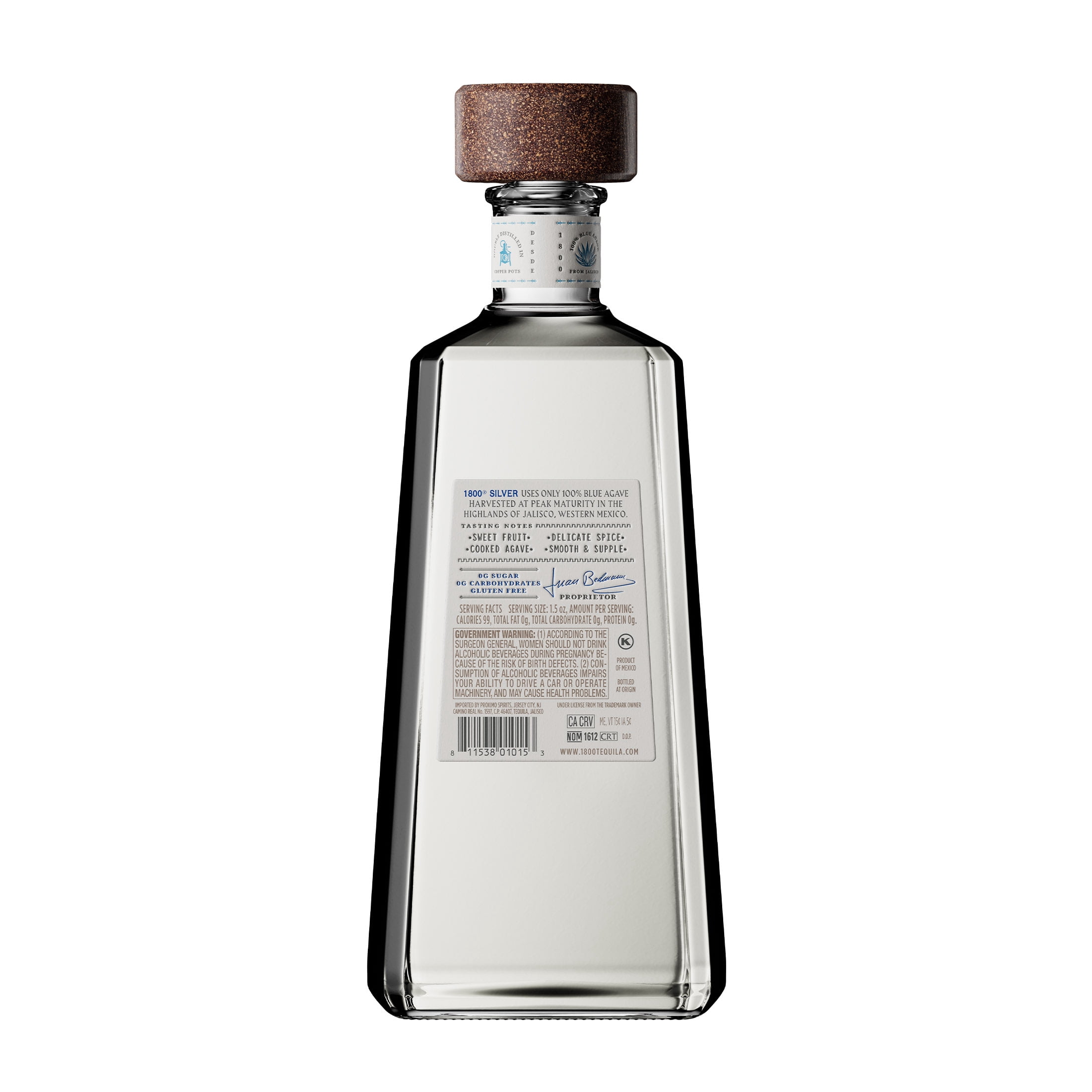 1800 Tequila Blanco, 1.75 L Glass Bottle, 40% ABV - Walmart.com
