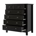 thumbnail image 6 of 6 Drawer Dresser, Wood Double Cabinet with Retro Shell Handle and Brand Slide, Large Storage Cabinet Desser with Wood Frame and Legs for Bedroom, Corridor, 6 of 7