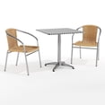 thumbnail image 2 of Flash Furniture 27.5'' Square Aluminum Indoor-Outdoor Table Set with 2 Beige Rattan Chairs, 2 of 13