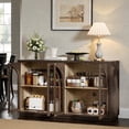 thumbnail image 3 of Tcbosik Buffet Cabinet with Storage, 60" Large Sideboard Kitchen Cabinet with Adjustable Shelves and 4 Glass Doors, Coffee Bar Cabinet for Dining Room, Hallway, Entryway, Espresso, 3 of 10