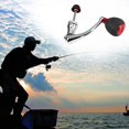 thumbnail image 2 of Carrete Pesca Rojo Tamaño M Giratoria Metal Modificado Balancín Pequeño Mediano Carrete Pesca Plegable Metal Brazo Basculante (rojo) (M), 2 of 5